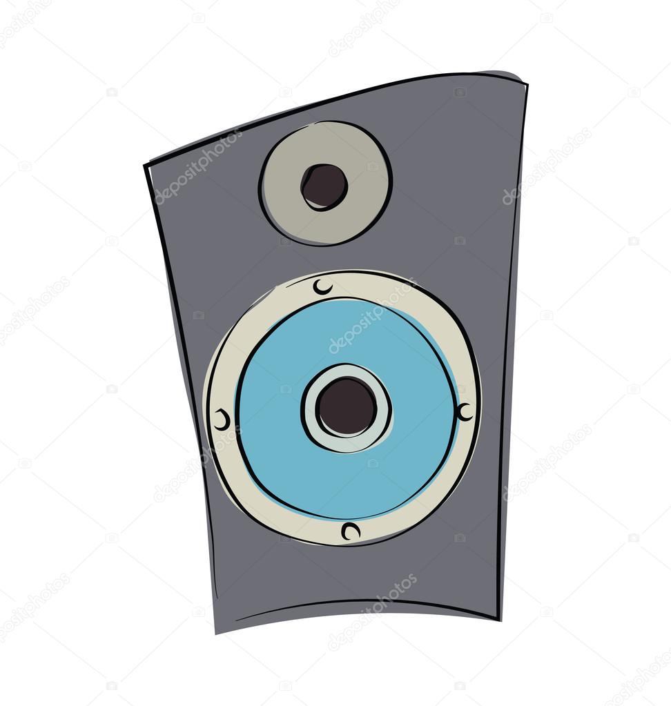 Speakers Sketchy Colored Vector Icon