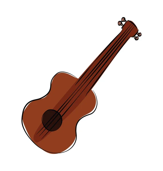 Ícone de vetor esboçado colorido de guitarra — Vetor de Stock