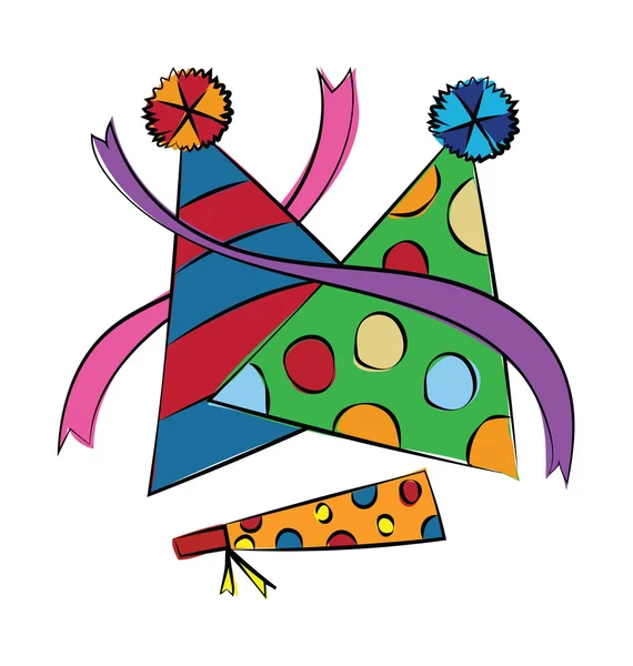 Chapeaux de fête Icône vectorielle colorée — Image vectorielle