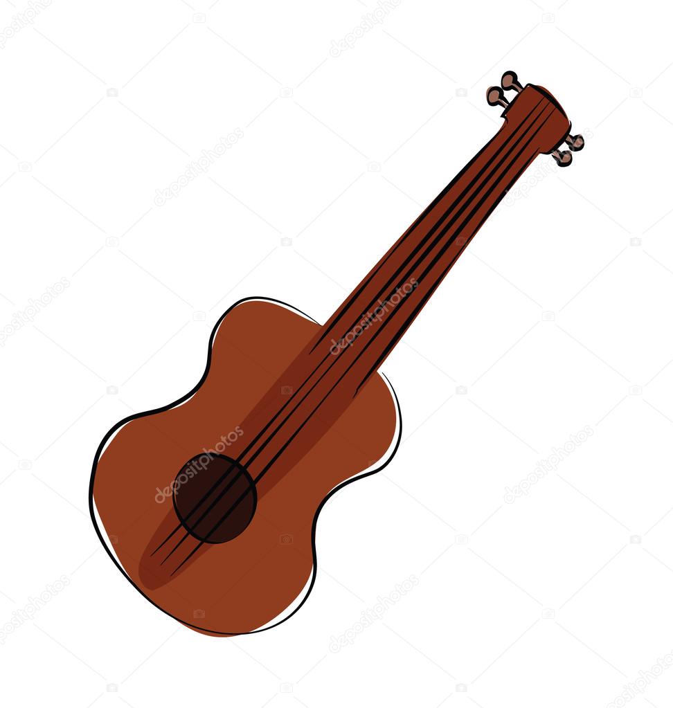 Guitar Colored Sketchy Vector Icon