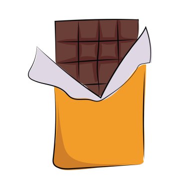 Chocolate Hand Drawn Colored Vector Icon clipart