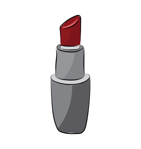 Lápiz labial dibujado a mano vectorial incompleto icono — Vector de stock