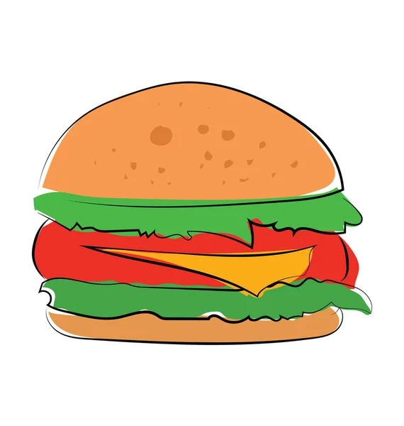 Burger colorido vetor ícone — Vetor de Stock