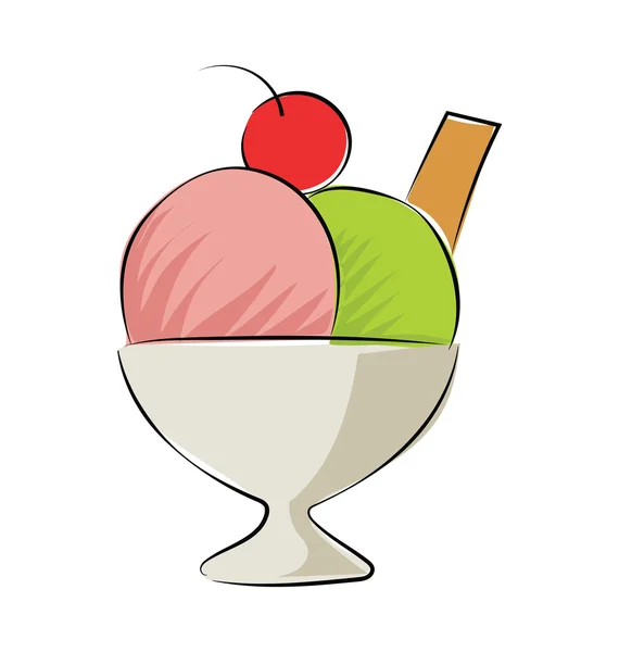 Ice Cream Sketchy Colored Vector Icon — Vector de stoc