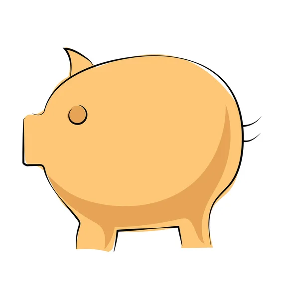 Piggy Bank Hand getekend schetsmatig Vector Icon — Stockvector