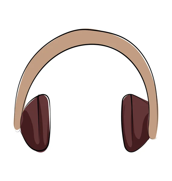 Headphone mão desenhado colorido vetor ícone —  Vetores de Stock