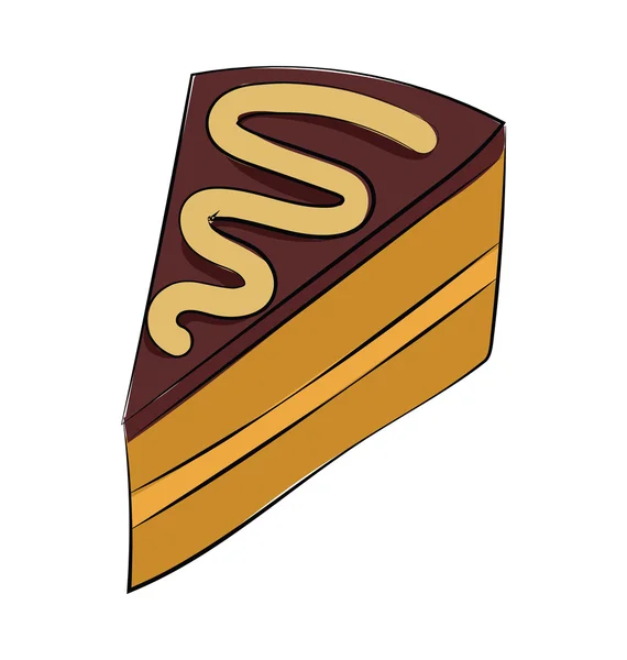 Cake Piece Hand Drawn Sketchy Vector Icon — Stock Vector