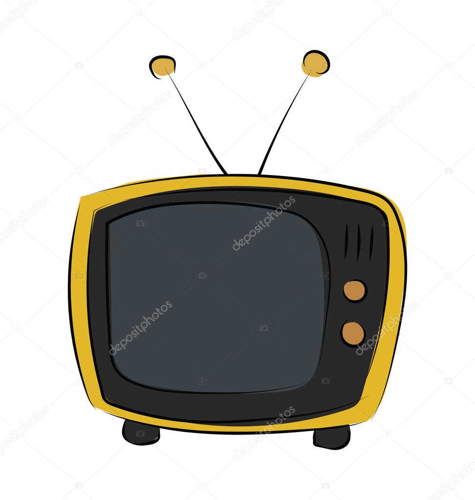 Tv Colored Sketchy Vector Icon