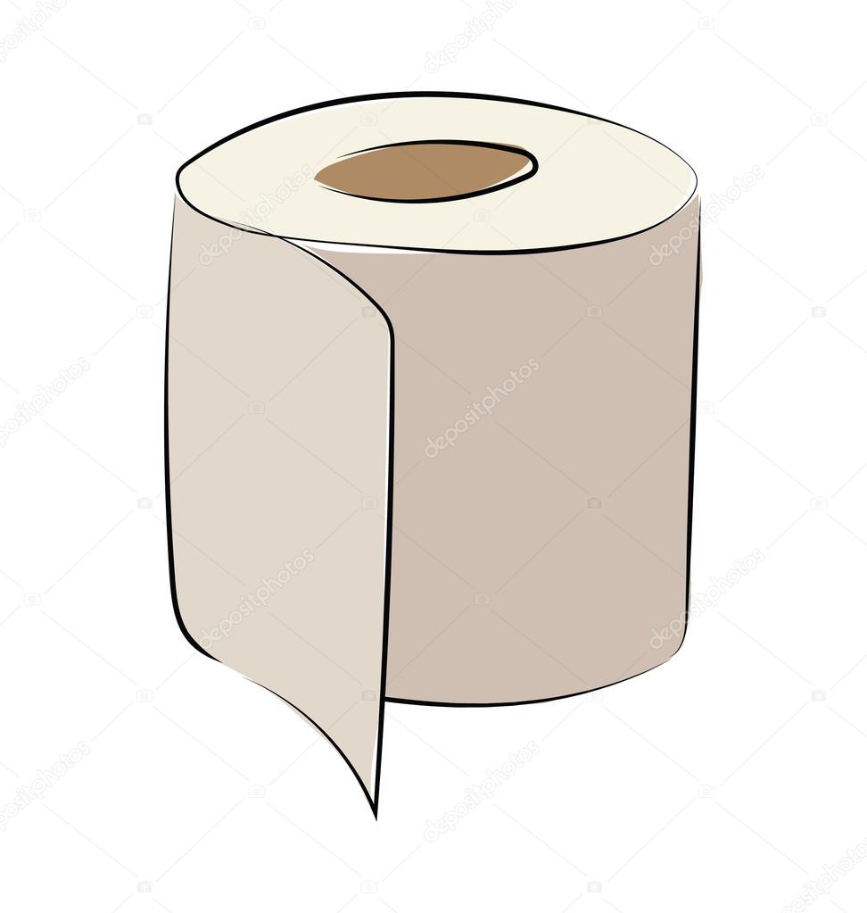 Tissue Roll Sketchy Colored Vector Icon