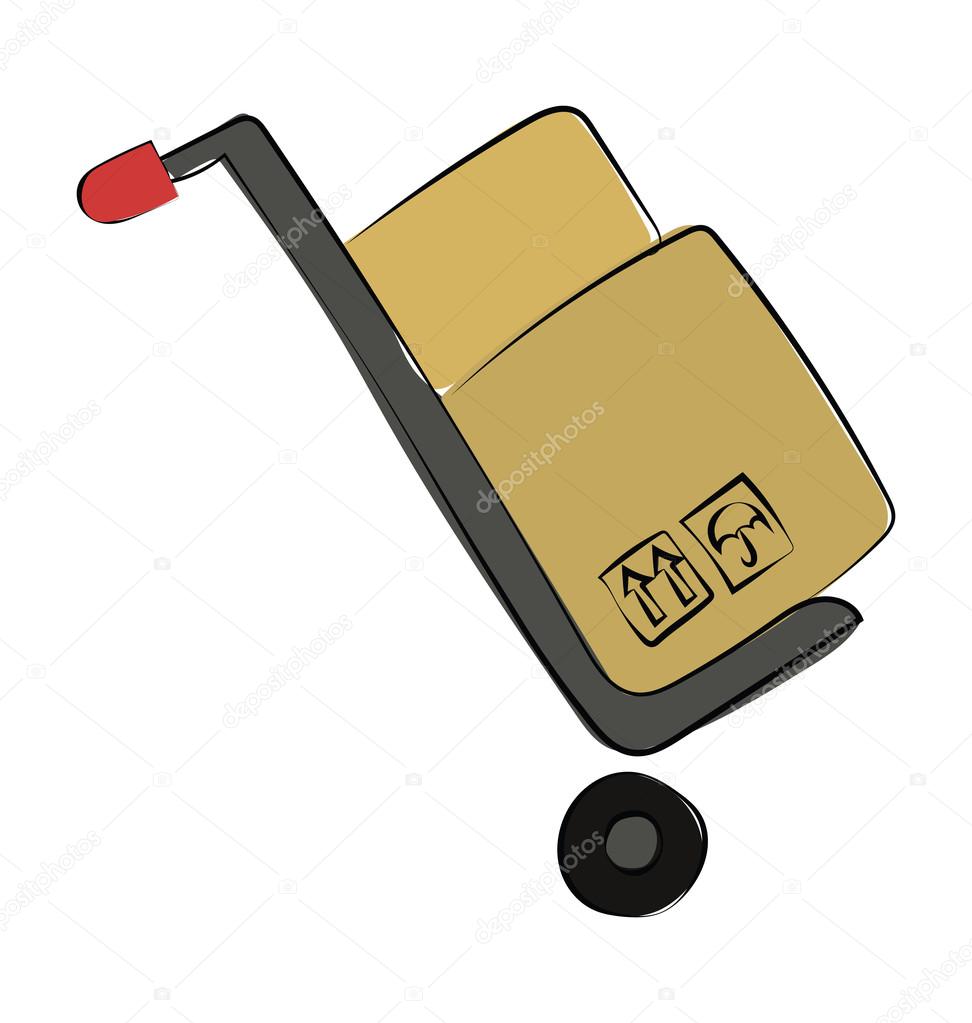 Hand Trolley Colored Vector Icon