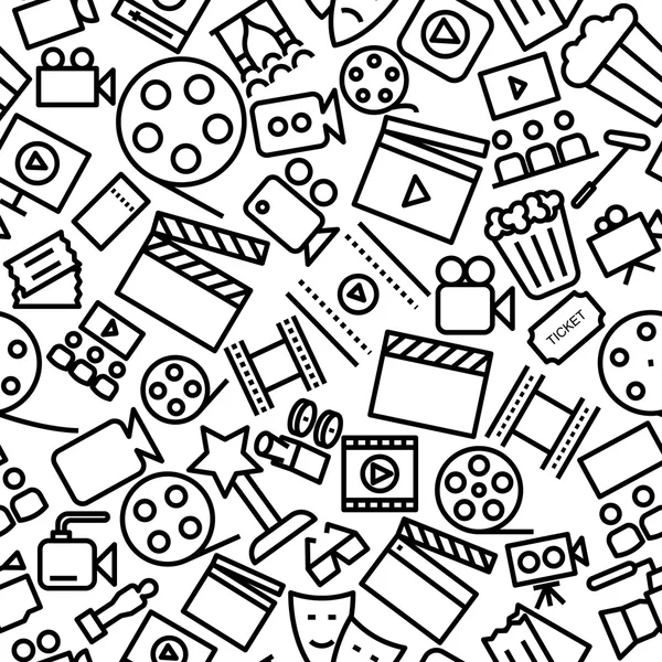 Sinema el çizilmiş anahat kesintisiz simgesi desen