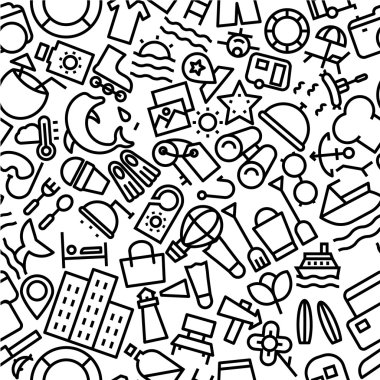 Tatil ve tatil anahat kesintisiz simgesi desen