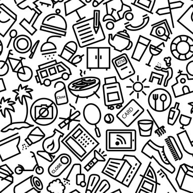 otel ve restoran sorunsuz simgesi desen