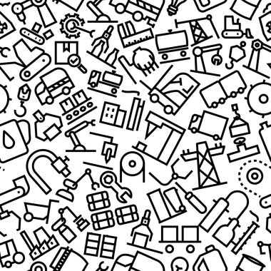 Endüstriyel kesintisiz el çizilmiş anahat simgesini desen