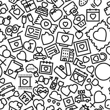 Sevgi ve Sevgililer Dikişsiz el çekilmiş Icon desen