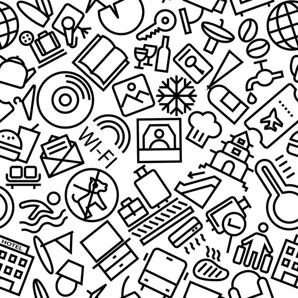 Otel ve Restoran el çizilmiş anahat simgesini desen