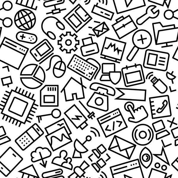 Internet Hand Drawn Outline Icon Patter
