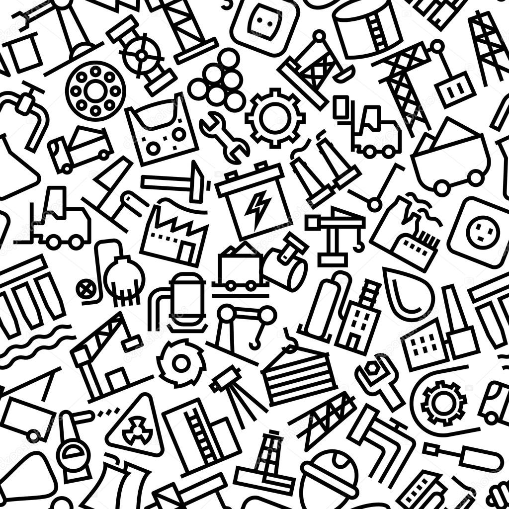 Industrial Hand Drawn Outline Icon Pattern Stock Vector Image by ...