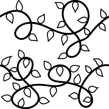 Süslü el çizilmiş anahat desen