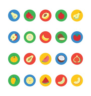 Meyve ve sebze vektör simgeler 3