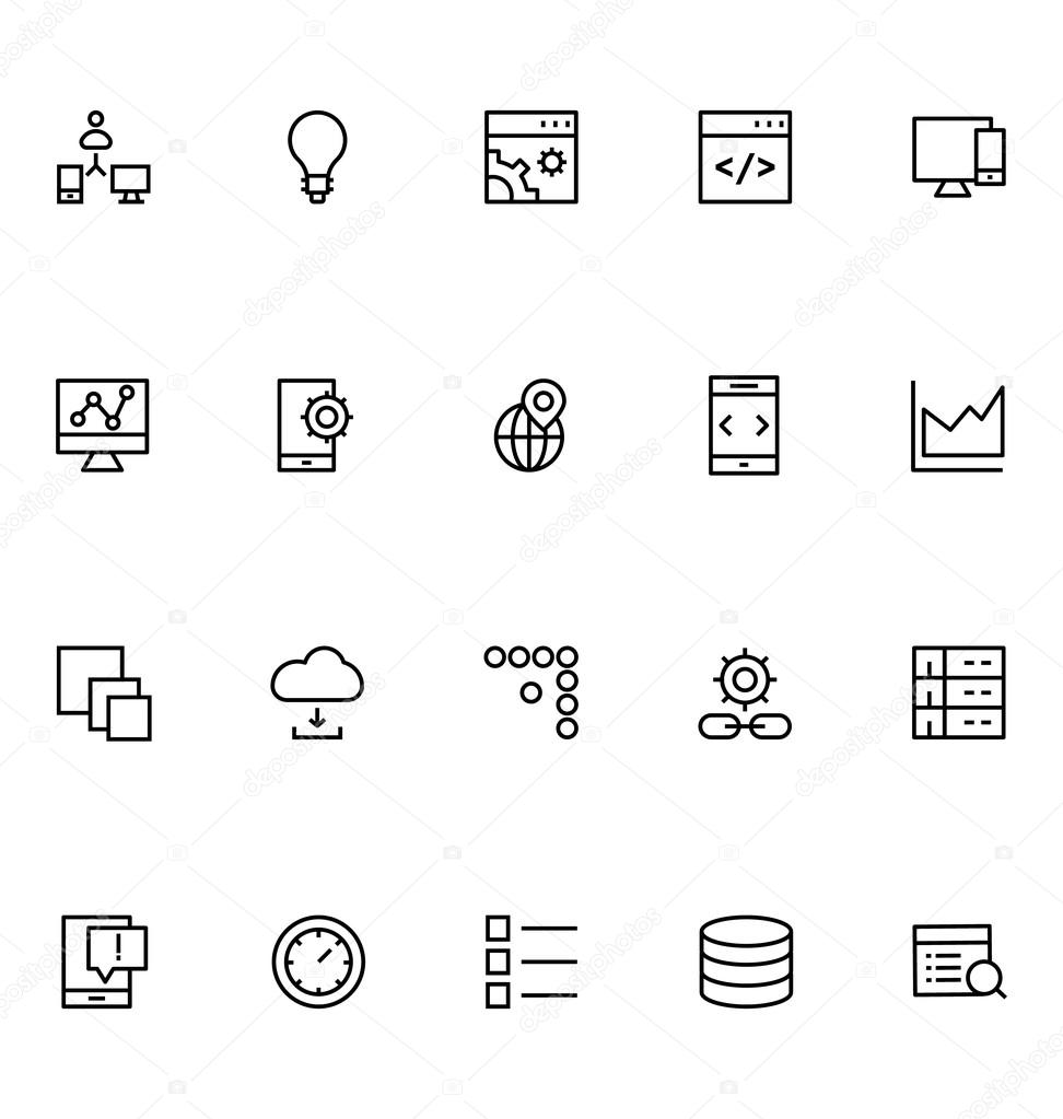 Here is a useful and trendy Productivity and Development icons pack. Hope you can find a great use for them in your design work.