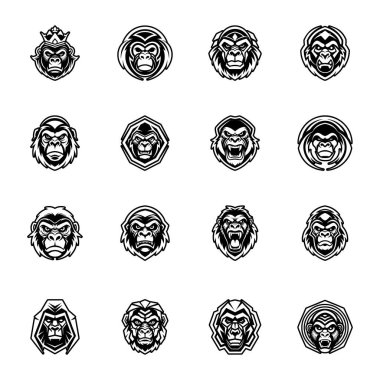 A glyph style icon of a gorilla logo