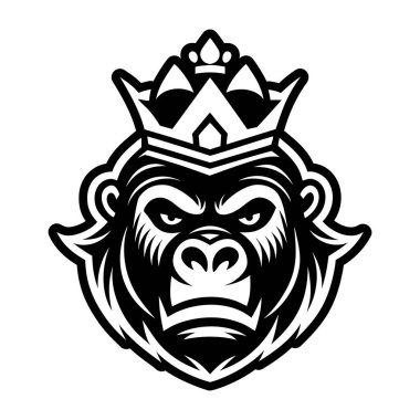 head of a king. vector illustration of a king of gorilla.