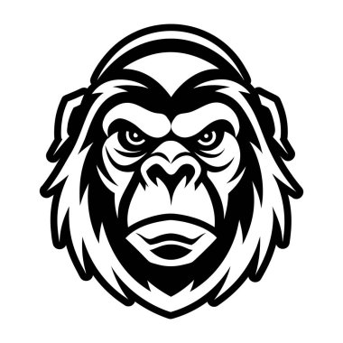 A filled style con showing a gorilla head