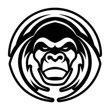 Filled style icon of a monkey head