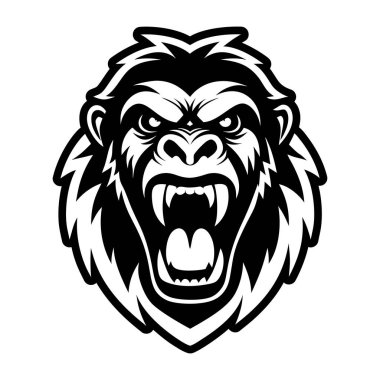 A glyph style icon showing a monkey mascot