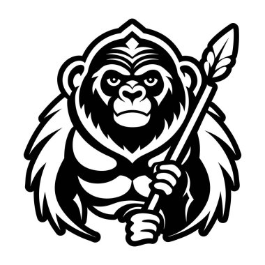 Filled style icon of a monkey head