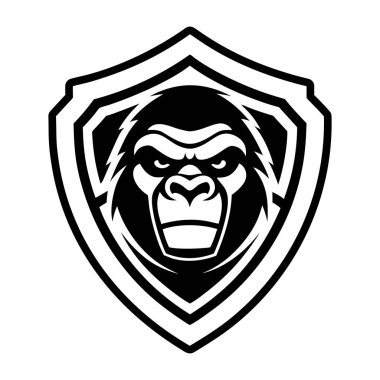 A filled style con showing a gorilla head