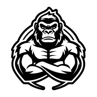 A wild monkey logo icon in glyph style