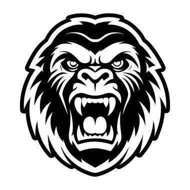 A glyph style icon showing a monkey mascot