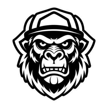 A filled style icon showing a gorilla symbol