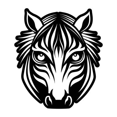 Glyph style icon showing a horse mascot