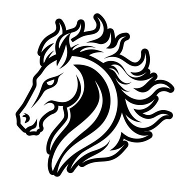 Equine mascot icon designed in glyph style