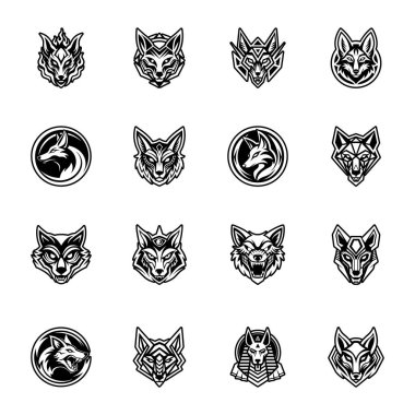 A glyph style icon of a jackal logo