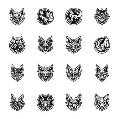 A glyph style icon of a jackal logo