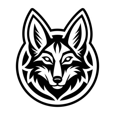 A glyph style icon of a jackal logo