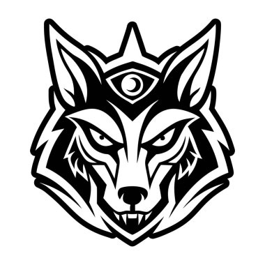 A glyph style icon of a jackal logo