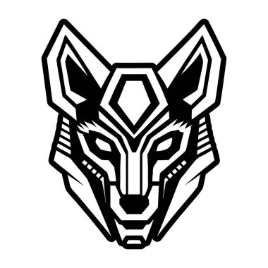 A glyph style icon of a jackal logo