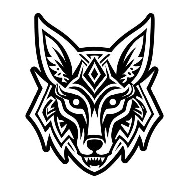 A glyph style icon of a jackal logo