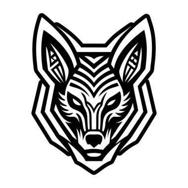 A glyph style icon of a jackal logo