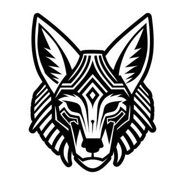 A glyph style icon of a jackal logo