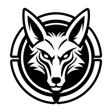 A glyph style icon of a jackal logo