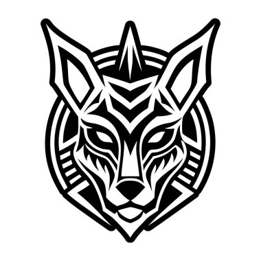A glyph style icon of a jackal logo