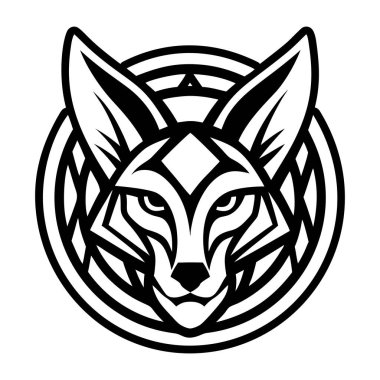 A glyph style icon of a jackal logo