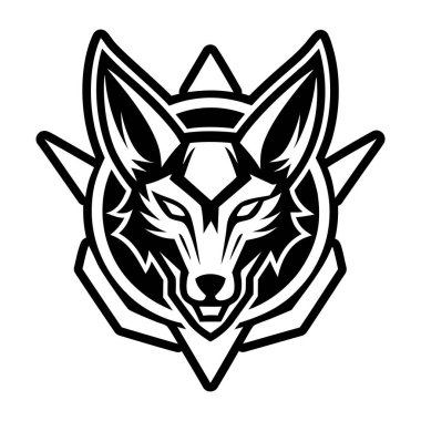 A glyph style icon of a jackal logo