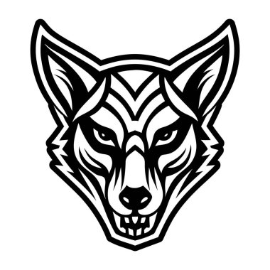 A glyph style icon of a jackal logo